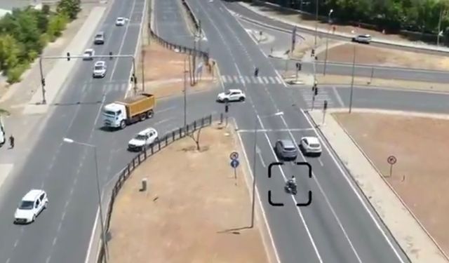 Bingöl’de dron destekli trafik denetiminde plakasız motosiklete ceza