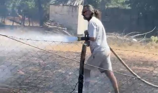 Çanakkale’de yangın söndürme çalışmalarına ünlü oyuncudan destek