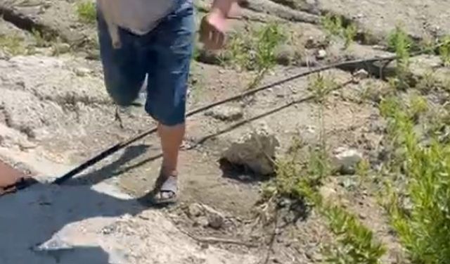 Depodan izinsiz su çekimini denetleyen personelin burnunu kırdı