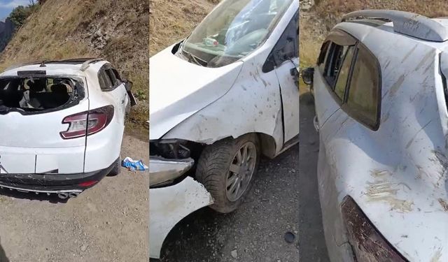 Hakkari’de kaya parçaları kazaya neden oldu