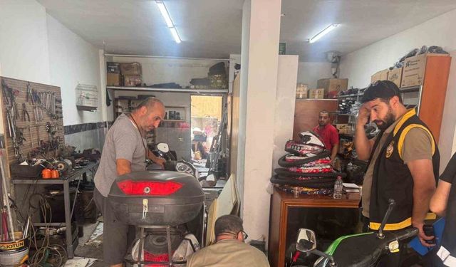 Hatay’da motosiklet tamircileri denetlendi