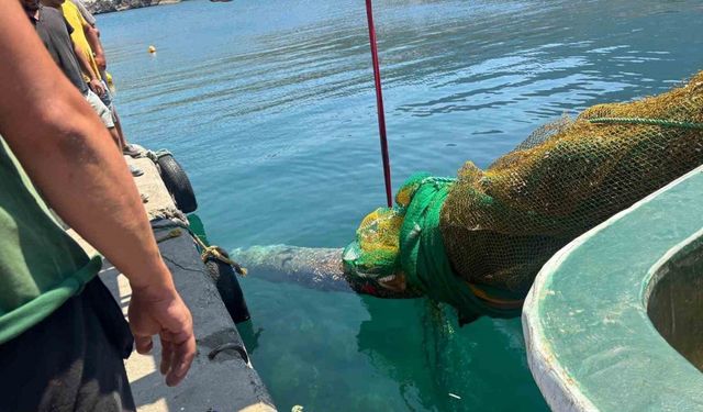 İzmir Karaburun’da balıkçı ağına denizaltı torpidosu takıldı