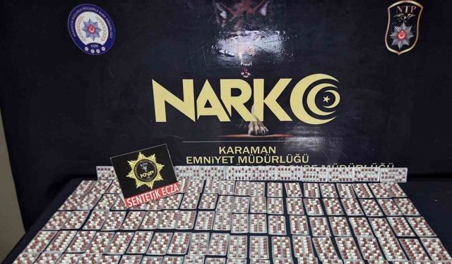 Karaman’da bin 752 adet uyuşturucu hap ele geçirildi