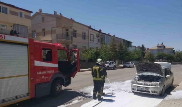 Karaman’da oto yangını