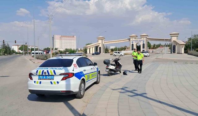 Karaman’da otomobille çarpışan motosikletin sürücüsü yaralandı