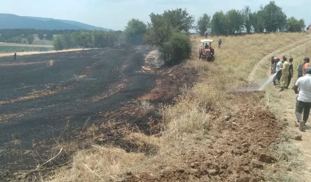 Kastamonu’da tarlalda çıkan örtü yangını söndürüldü