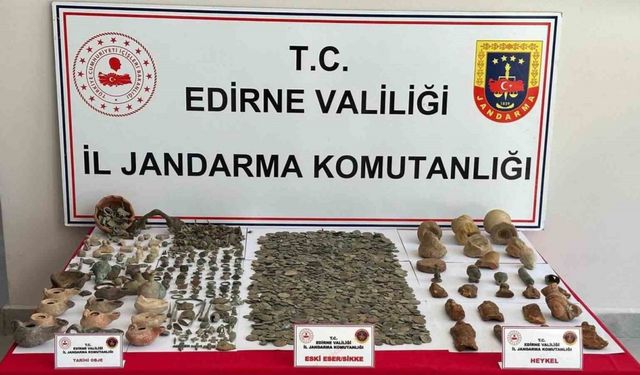 Keşan’da çok sayıda tarihi eser ele geçirildi