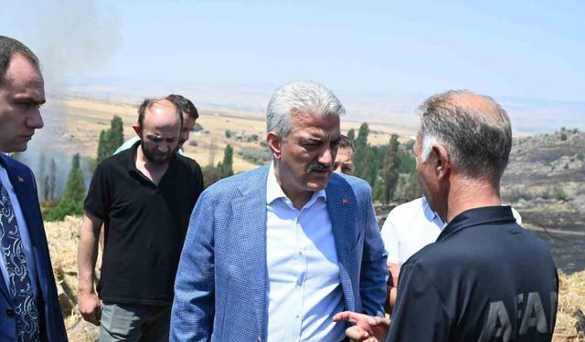 Kırıkkale Valisi Makas yangın bölgesinde incelemelerde bulundu