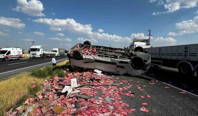 Konya’da minibüs takla attı: 4 yaralı