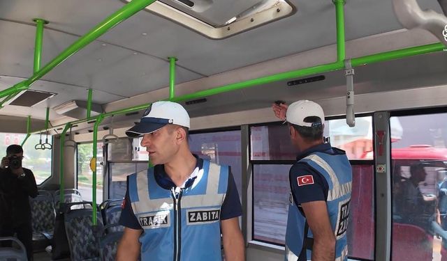 Mardin’de zabıta ekipleri toplu taşıma araçlarında klima denetimi yaptı