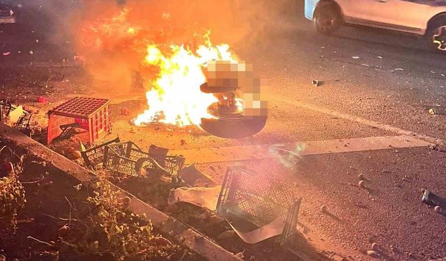 Motosiklet alev topuna döndü, sürücü yanarak hayatını kaybetti