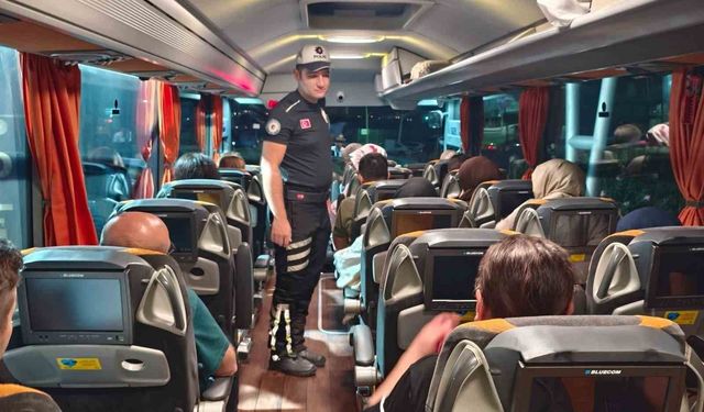 Otobüslerde emniyet kemeri denetimi yapıldı