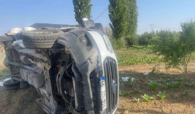 Otomobil ile kamyon çarpıştı: 1 yaralı