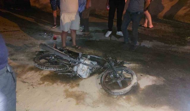 Otomobil ile motosiklet kazasında panik anları