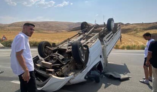 Siirt’te takla atan pikap sürücü yaralandı