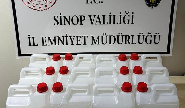 Sinop’ta 60 litre etil alkol ele geçirildi