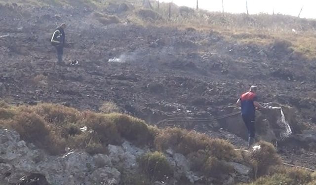 Sinop’ta çalılık alanda çıkan yangında kalan bir kadın, itfaiye ekiplerince kurtarıldı