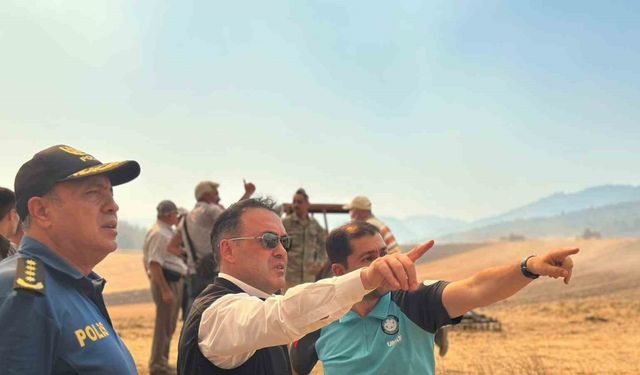 Vali Sözer, yangın bölgesinde inceleme yaptı
