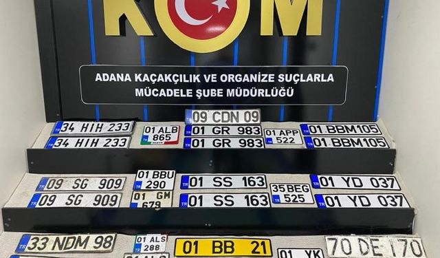 Adana’da 27 sahte plaka ele geçirildi