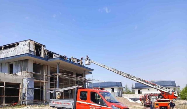 Ankara’da inşaatta yangın