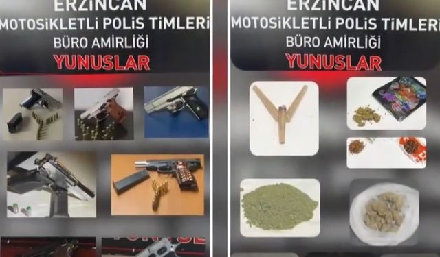 Erzincan’da 4 adet ruhsatsız, 3 adet kurusıkı tabanca ele geçirildi