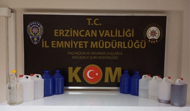 Erzincan’da 42 litre kaçak içki ele geçirildi