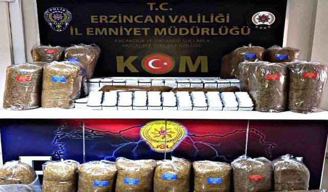 Erzincan’da 480 paket kaçak tütün ele geçirildi