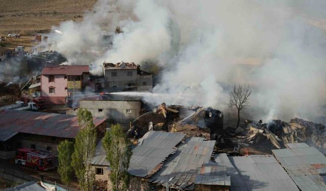 Erzurum’da köyde çıkan yangın 6 saat sonra kontrol altına alındı