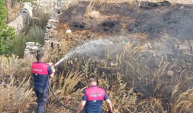 Kars’ta anız yangını kısa sürede söndürüldü