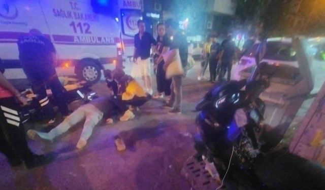 Kent merkezinde korkutan motosiklet kazası