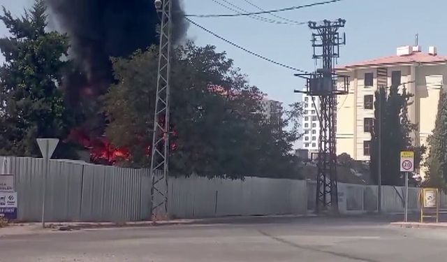 Malatya’da şantiyede korkutan yangın