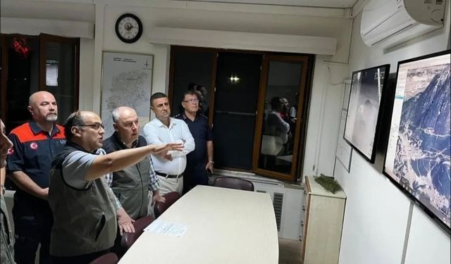 Vali Coşkun yangın bölgesinde incelemelerde bulundu