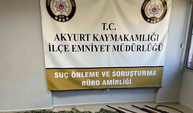 Akyurt’ta uyuşturucu operasyonu: Hint keneviri ve ruhsatsız tüfekler ele geçirildi