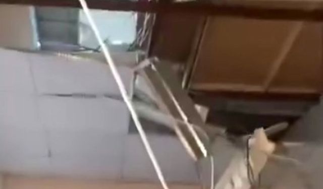 Asma tavan kısmen çöktü, 1 kişi yaralandı