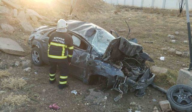 Batman’da takla atan otomobilde 2 kişi yaralandı
