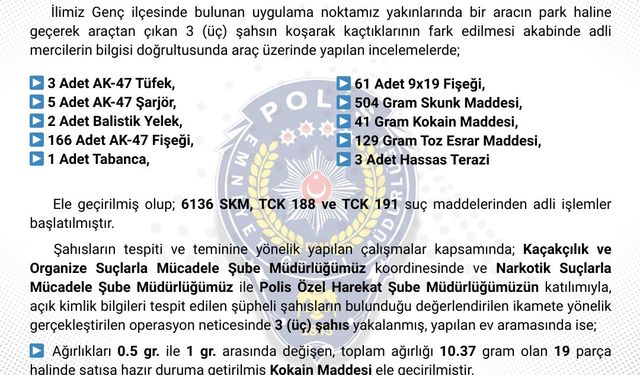 Bingöl’de 2 şüpheli tutuklandı