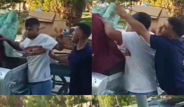 Çöpten atık toplayan şahıs darbedildi: O anlar kamerada