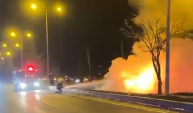 Diyarbakır’da alevlere teslim olan otomobilin sürücüsü yaralandı