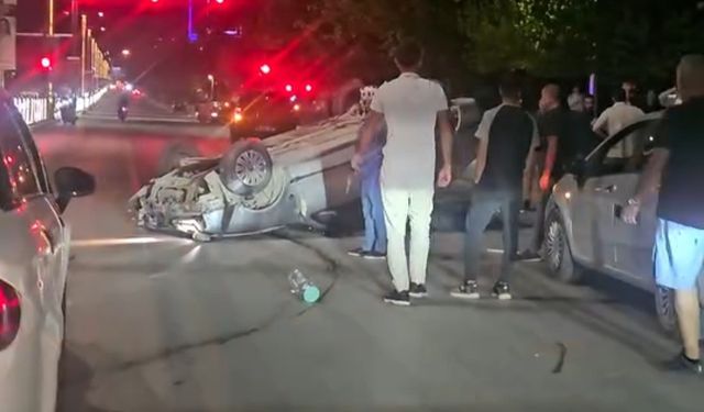 Elazığ’da kontrolden çıkan otomobil takla attı: 1 yaralı