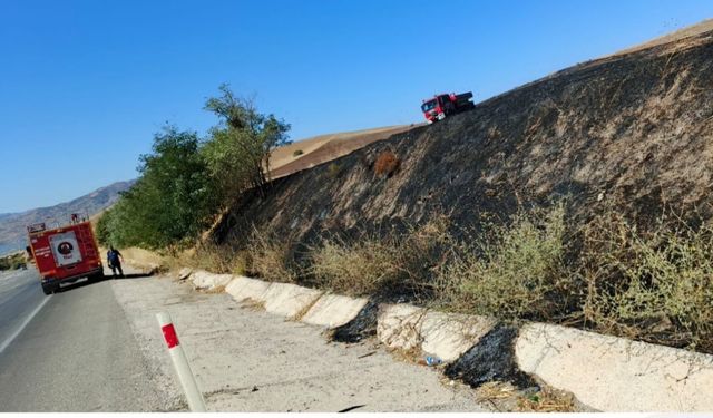 Elazığ’da otluk alanda yangın