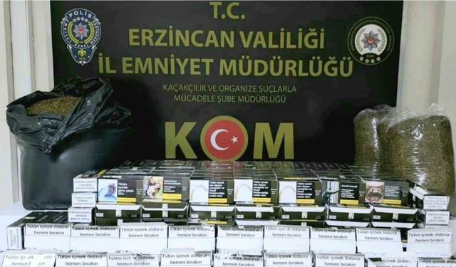 Erzincan’da 50 bin dal makaron, 25 kilo tütün ele geçirildi