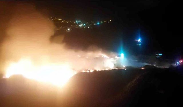 Giresun Şebinkarahisar’da çöp toplama alanında yangın