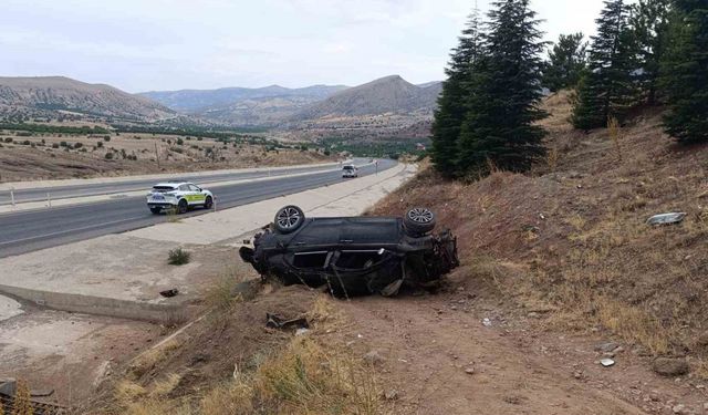 Hekimhan’da otomobil drenaj kanalına düştü: 1 yaralı