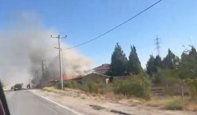 Kereste fabrikasında çıkan yangın paniğe sebep oldu