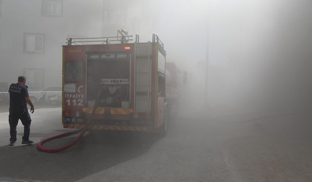 Kilis’te tekstil atölyesinde yangın
