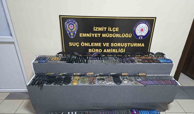Kocaeli’de 405 adet ruhsatsız kesici alet ele geçirildi