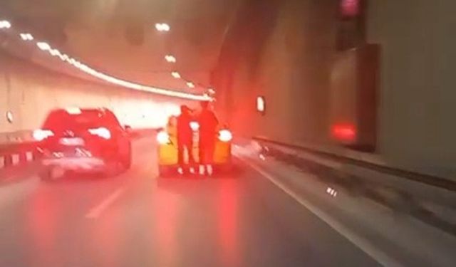 Maltepe’de tünelde tehlikeli yolculuk kamerada