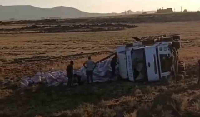 Mardin’de tır şarampole yuvarlandı: 1 yaralı