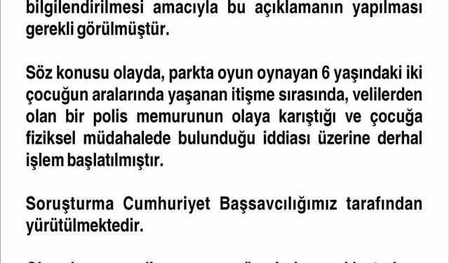 Oğluyla tartışan çocuğa fiziksel müdahalede bulunduğu iddia edilen polis görevinden uzaklaştırıldı