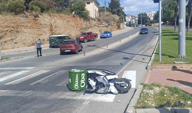 Otomobil ile motosiklet çarpıştı: 1 yaralı